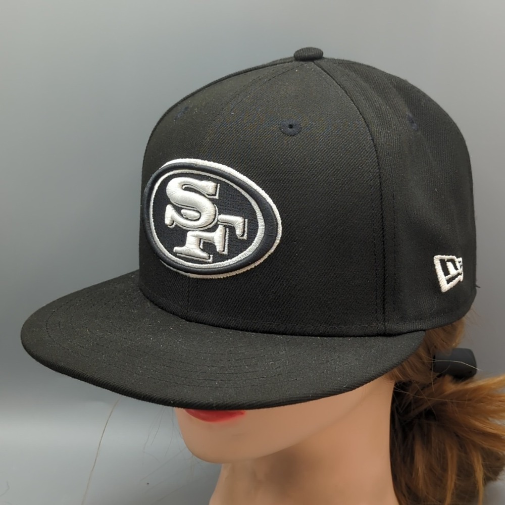 New Era 59FIFTY NFL San Francisco 49ers Fitted Black White Hat Cap Size 7